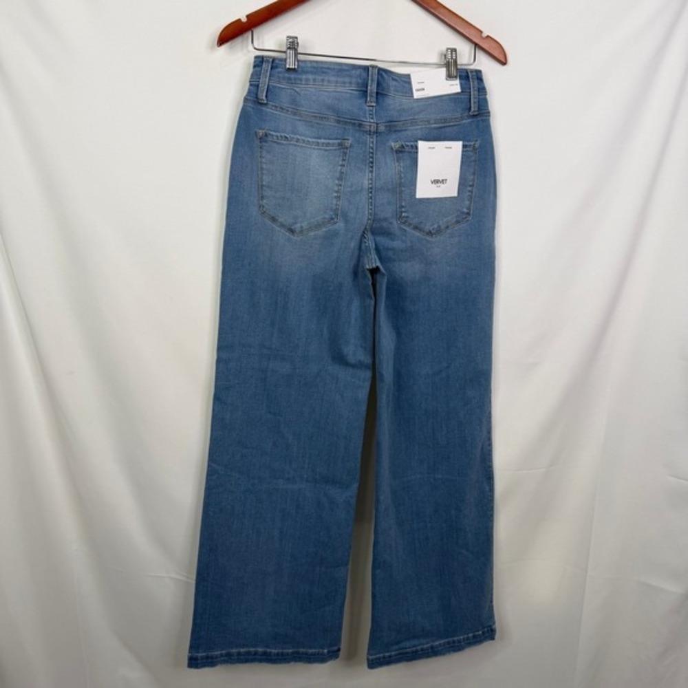 Wide Leg Paperbag Waist Jeans - Blue - Picture 7 of 9